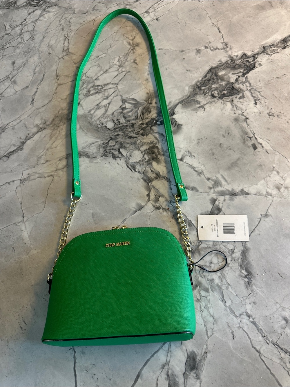 NWT! Steve Madden Emerald BMARILYN  Green Dome Crossbody with Gold Chain